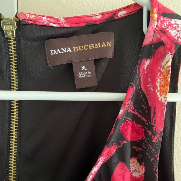 Sleeveless floral black and pink dress‎ Dana Buchman XL - Picture 4 of 9